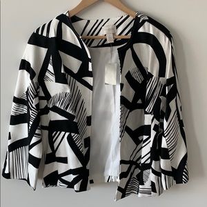 Chico’s open front abstract blazer NWT